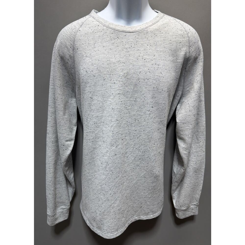 ROWM Mens Long Sleeve Raglan Fleece Crewneck Casual Shirt Size XL Gray
